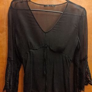 Sheer Black Silk Blouse